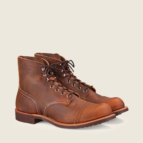 レッド ウィング(Red Wing) Iron Ranger - 6インチのラフ＆タフレザー ブーツ メンズ カッパー JP67028